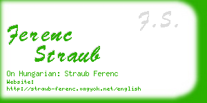 ferenc straub business card